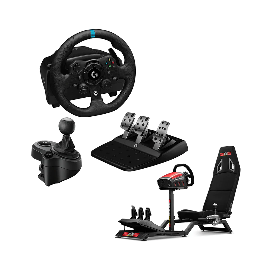 Logitech G Driving Force Shifter with Logitech G923 Racing Wheel and Pedals  for Xbox X|S, Xbox One and PC and Genuine Leather Wheel Cover