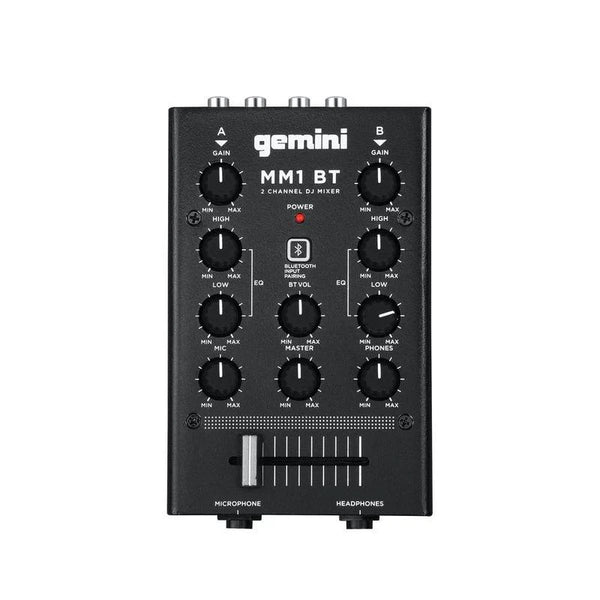Gemini MM1BT 2-Channel Professional Analog DJ Mixer With Bluetooth Input- Dispatch within 3-4 Business Days