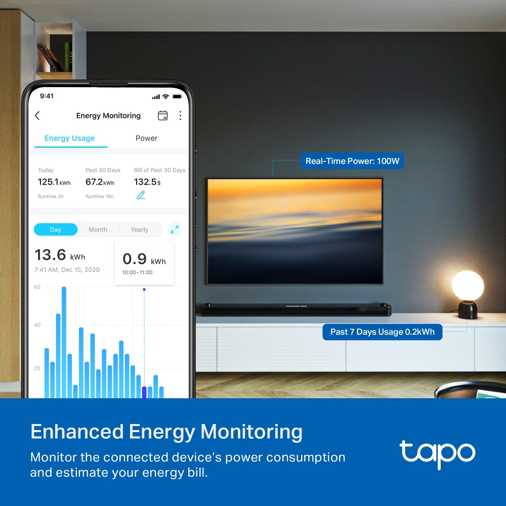 TP Link Tapo P110  Mini Smart Wi-Fi Plug, Energy Monitoring