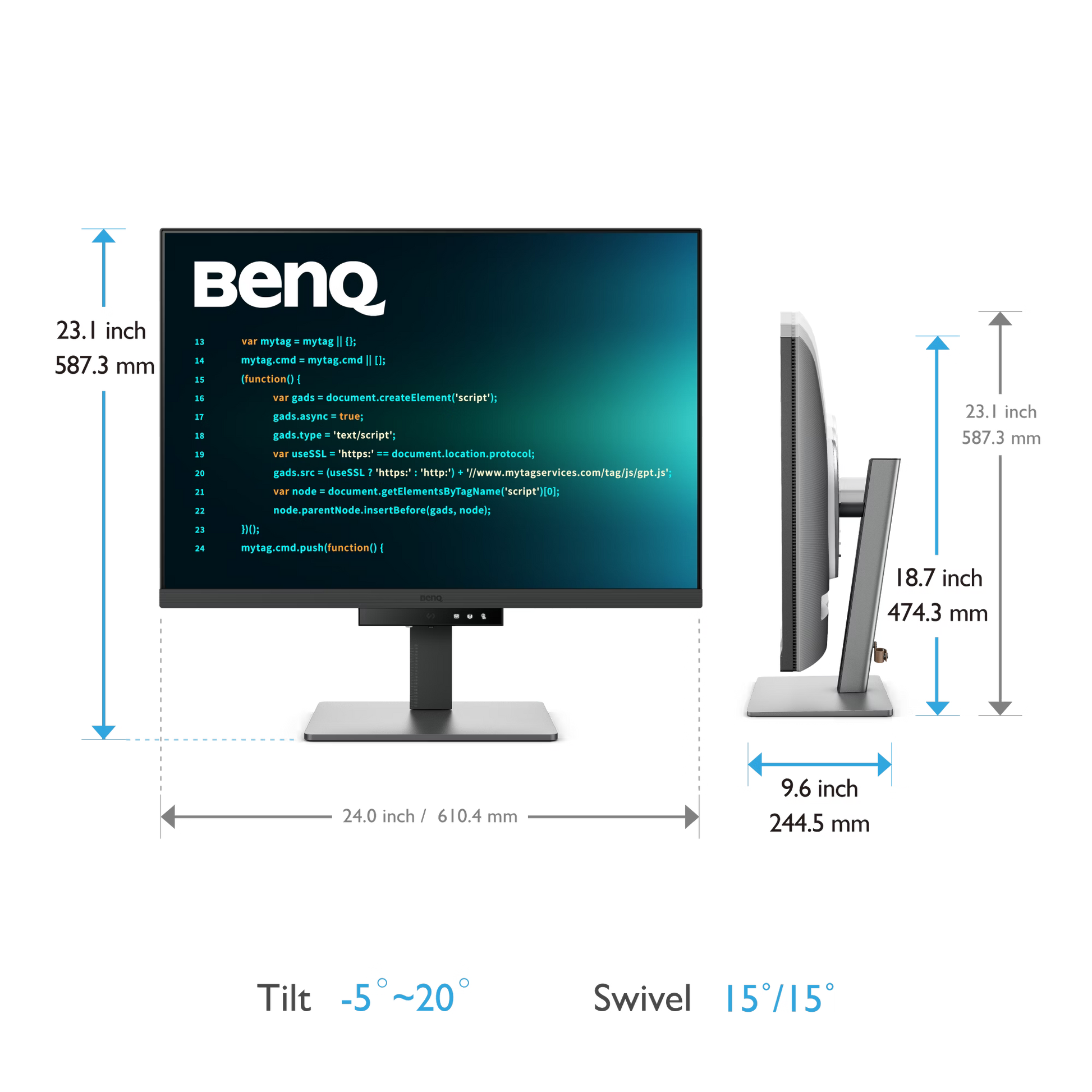 Benq RD280U 28.2 inch 4K+ 3:2 Special Ratio Programming Monitor with Backlight, 90W USB Type-C - GOLCHHA COMPUTERS 