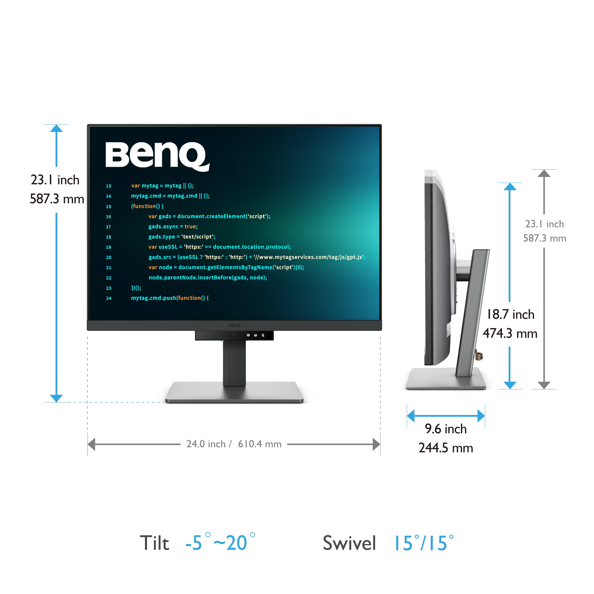 Benq RD280U 28.2 inch 4K+ 3:2 Special Ratio Programming Monitor with Backlight, 90W USB Type-C - GOLCHHA COMPUTERS 