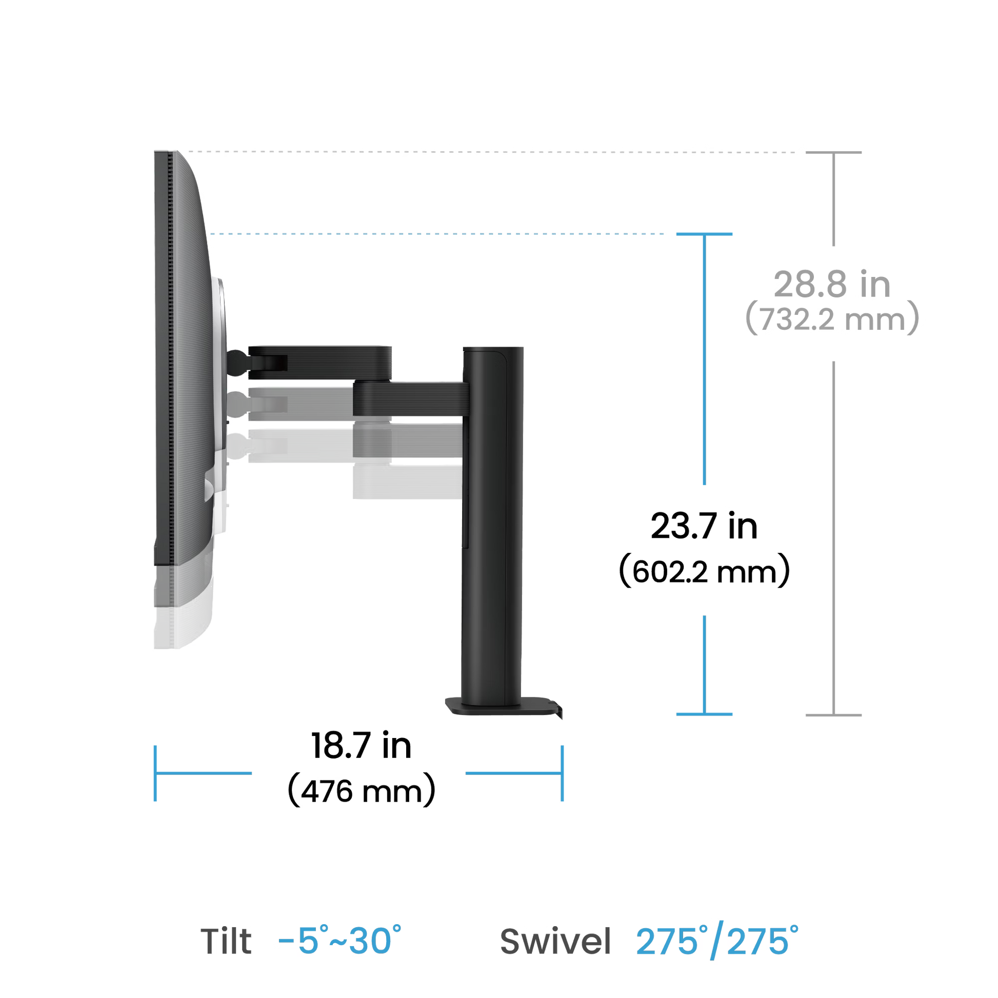 Benq RD280UA 28.2” 4K+ 3:2 Special Ratio Programming Monitor with Ergo-Arm and Backlight, 90W USB Type-C - GOLCHHA COMPUTERS 