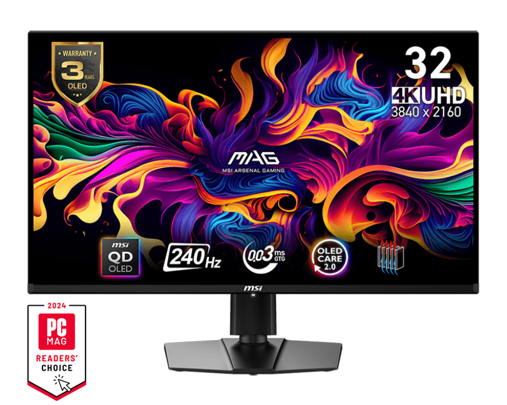 MSI MAG 321UPX QD-OLED 31.5 Inch 4K UHD Flat Gaming Monitor - GOLCHHA COMPUTERS 