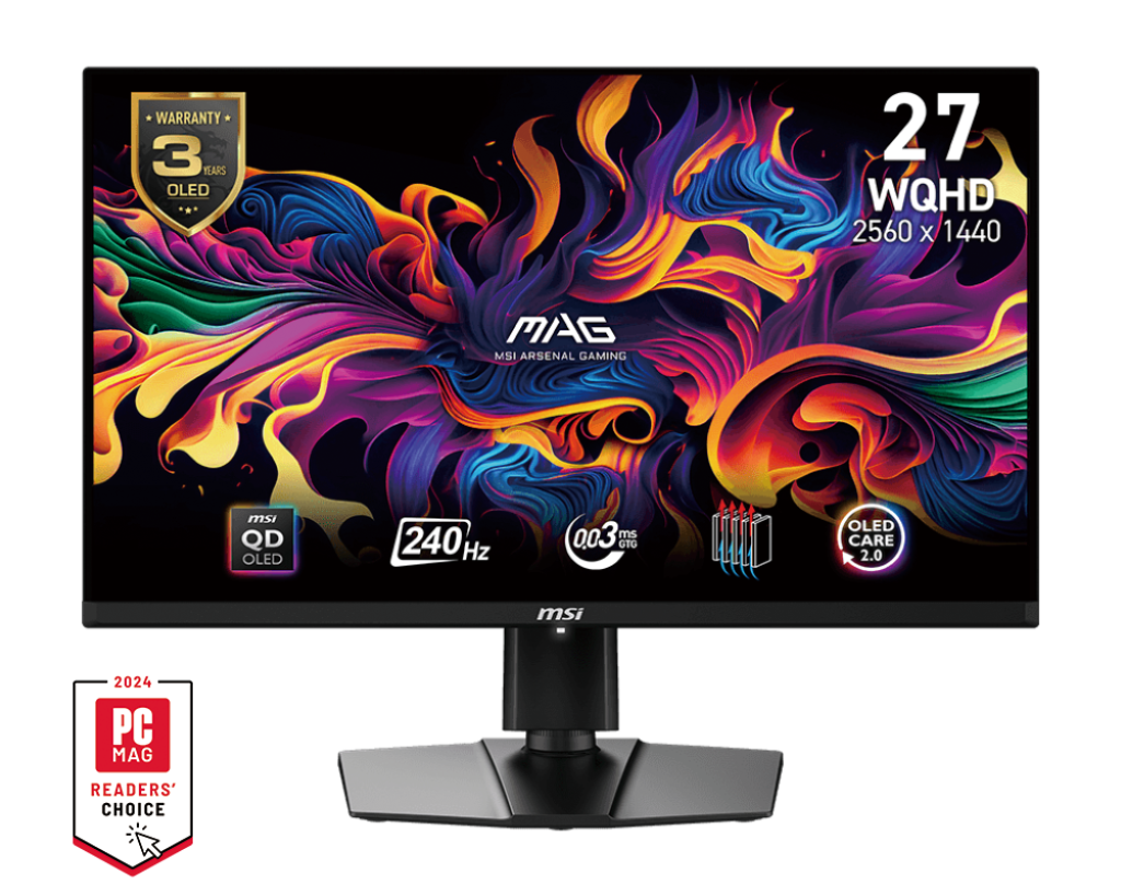 MSI MAG 271QPX QD-OLED E2 26.5-inch OLED WQHD Gaming Monitor - GOLCHHA COMPUTERS 