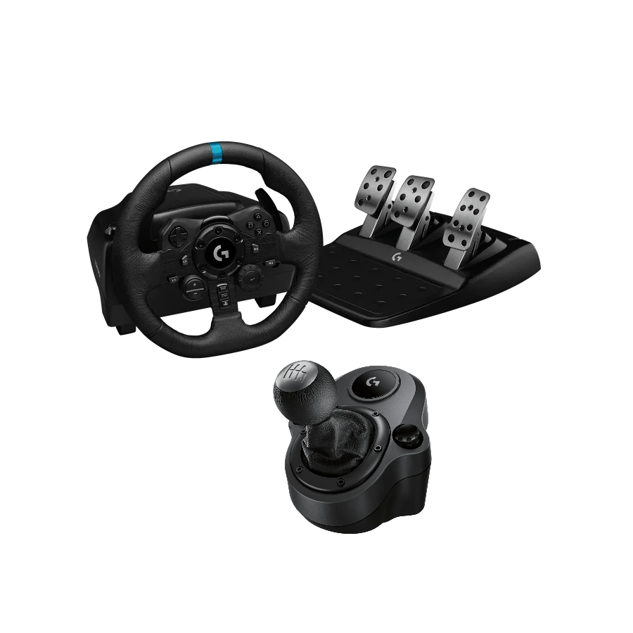 Logitech G923 TRUEFORCE Racing wheel and G Driving Force Shifter Joystick (Black, For PS2, PS3, PS4, PS5, PC) Combo - Golchha Computers