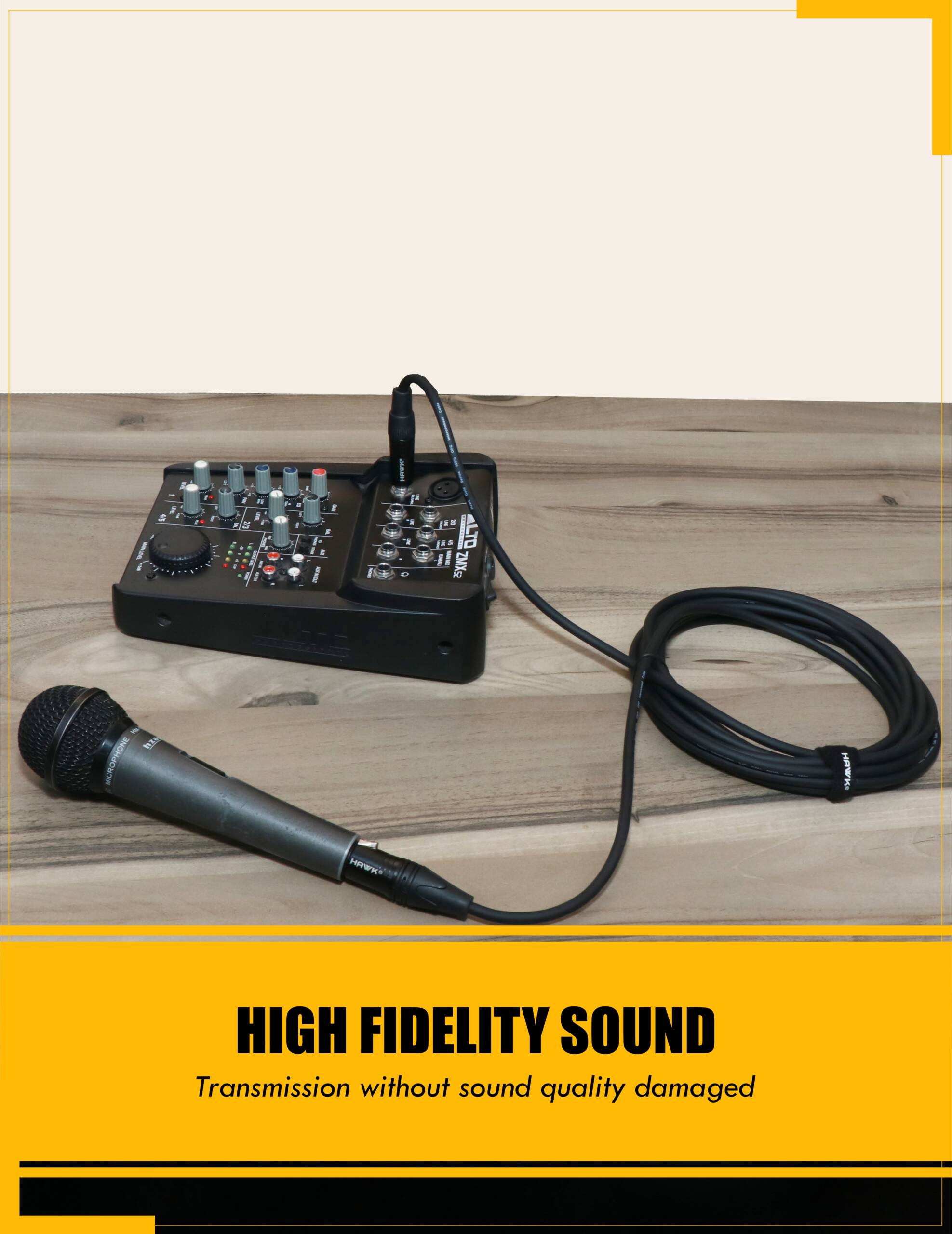 Hawk SXFP-010 Gold Series TS Male to XLR Female Cable – 3 Meter BLACK