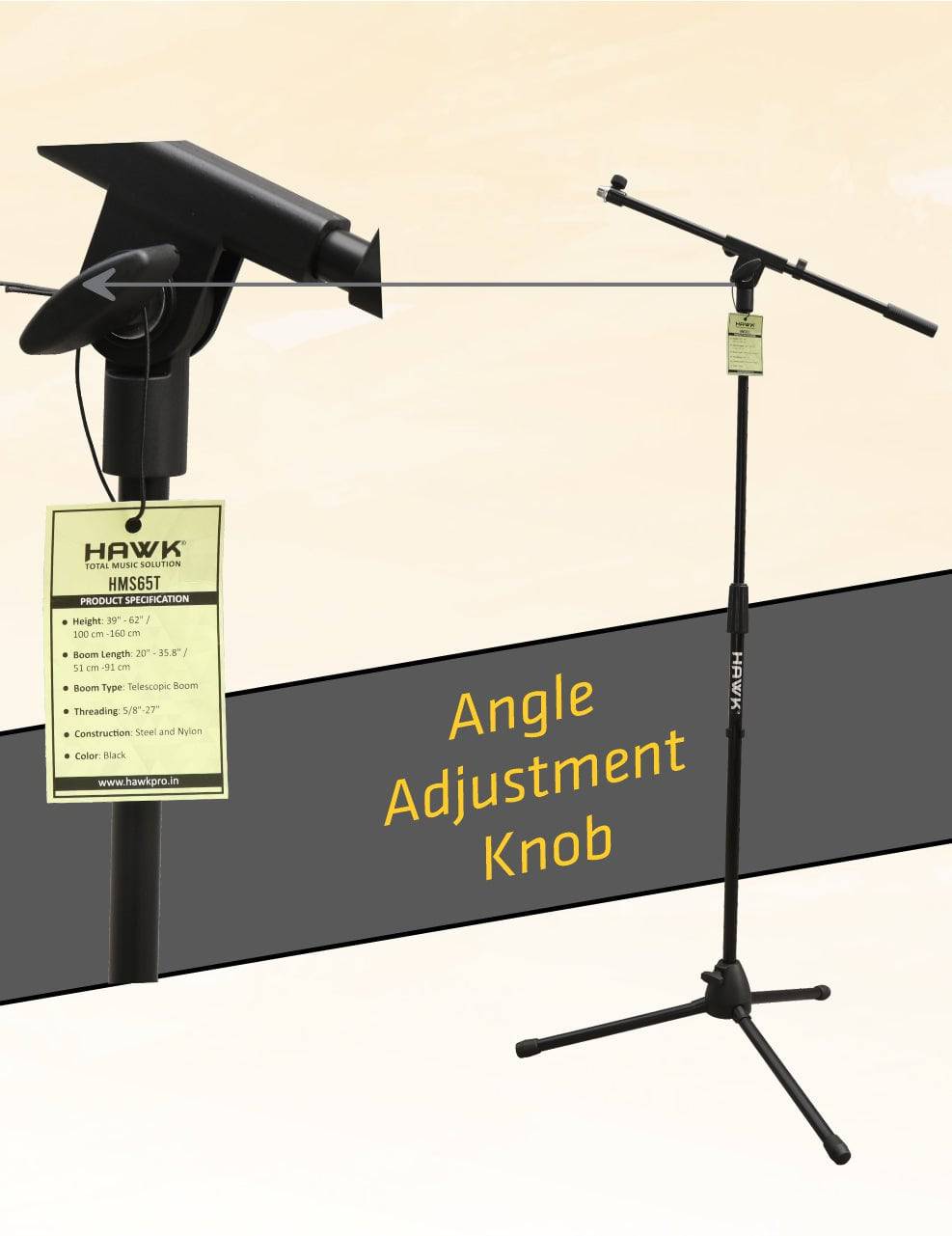 Hawk Proaudio HMS65T Tripod Mic Stand - Golchha Computers