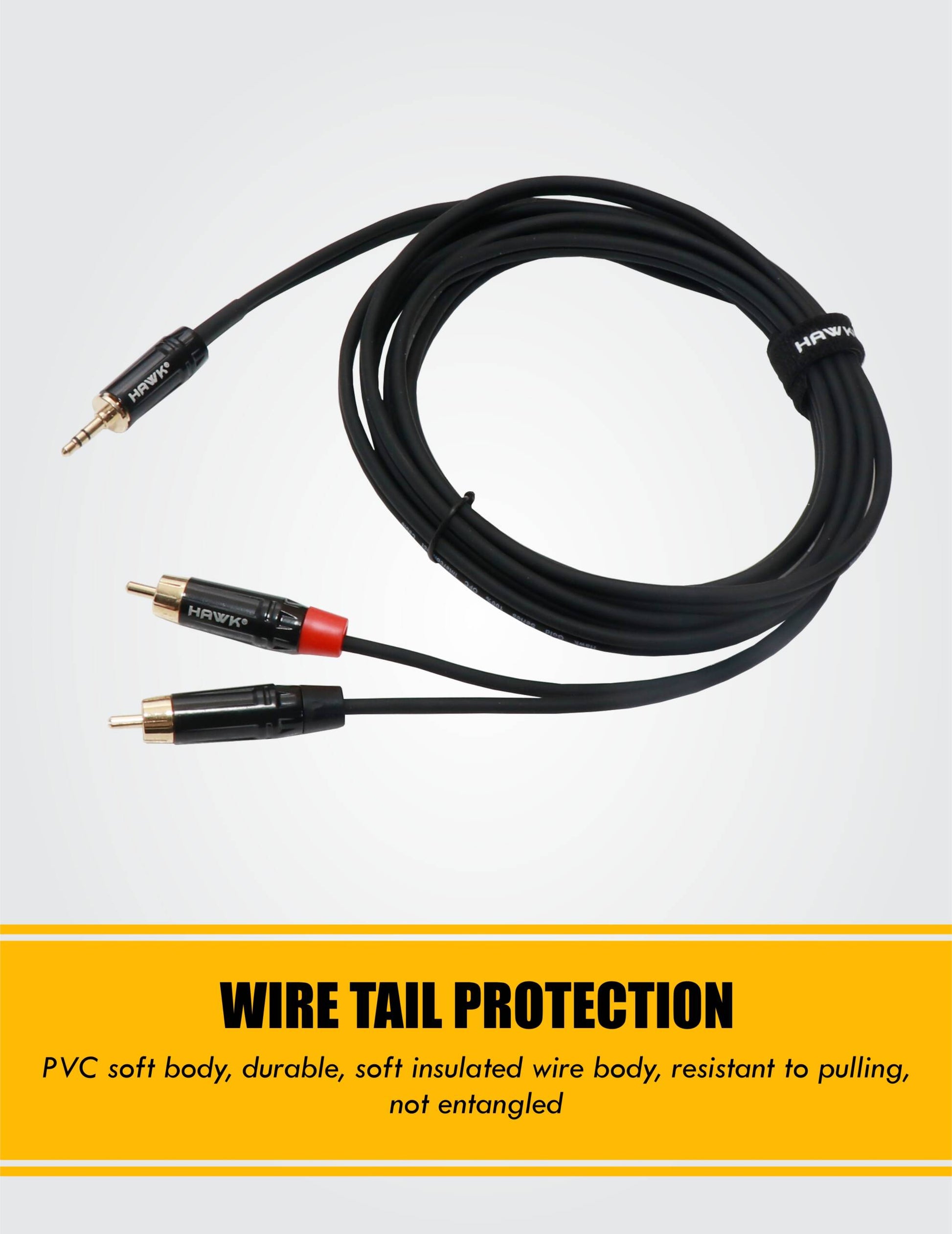 Hawk TMRLU03 TRS Male to Dual RCA Male Y Cable – 3 Meter - GOLCHHA COMPUTERS 