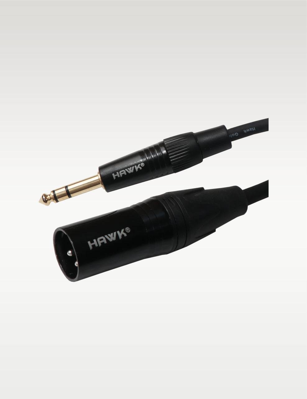 Hawk Proaudio SXSG010 Gold Series 6.35mm TRS Male to XLR Male Balanced Interconnect With Cable Tie for Monitor - 3 Meter (Black) - Golchha Computers
