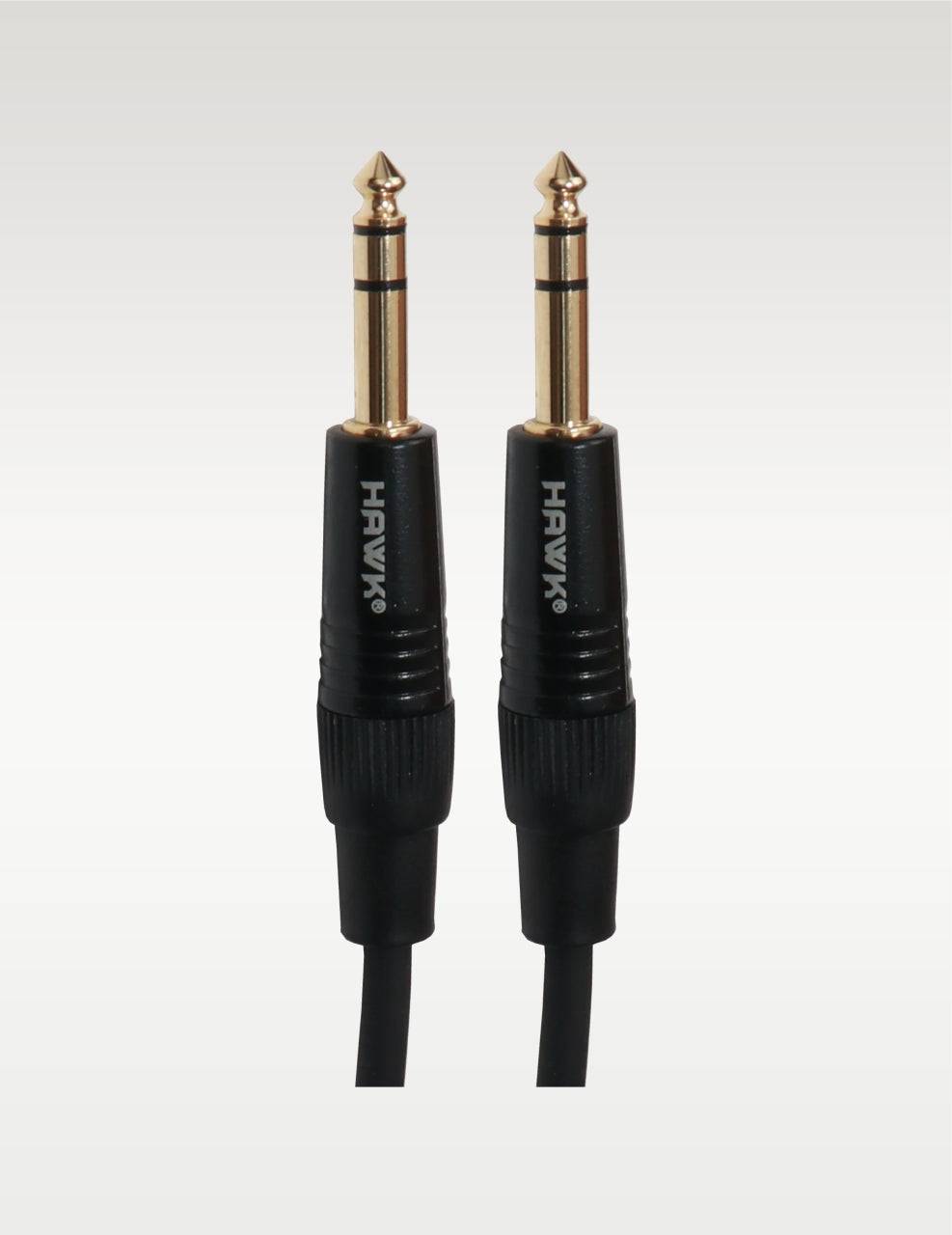 Hawk Proaudio SMSG010 Amplifier Gold Series 6.35mm TRS Male to 6.35mm TRS Male With Cable Tie - 3 Meter (Black) - Golchha Computers