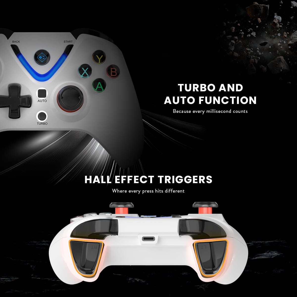 Cosmic Byte ARES Wireless Controller for PC with Magnetic Triggers Upgraded Hall Effect Joysticks