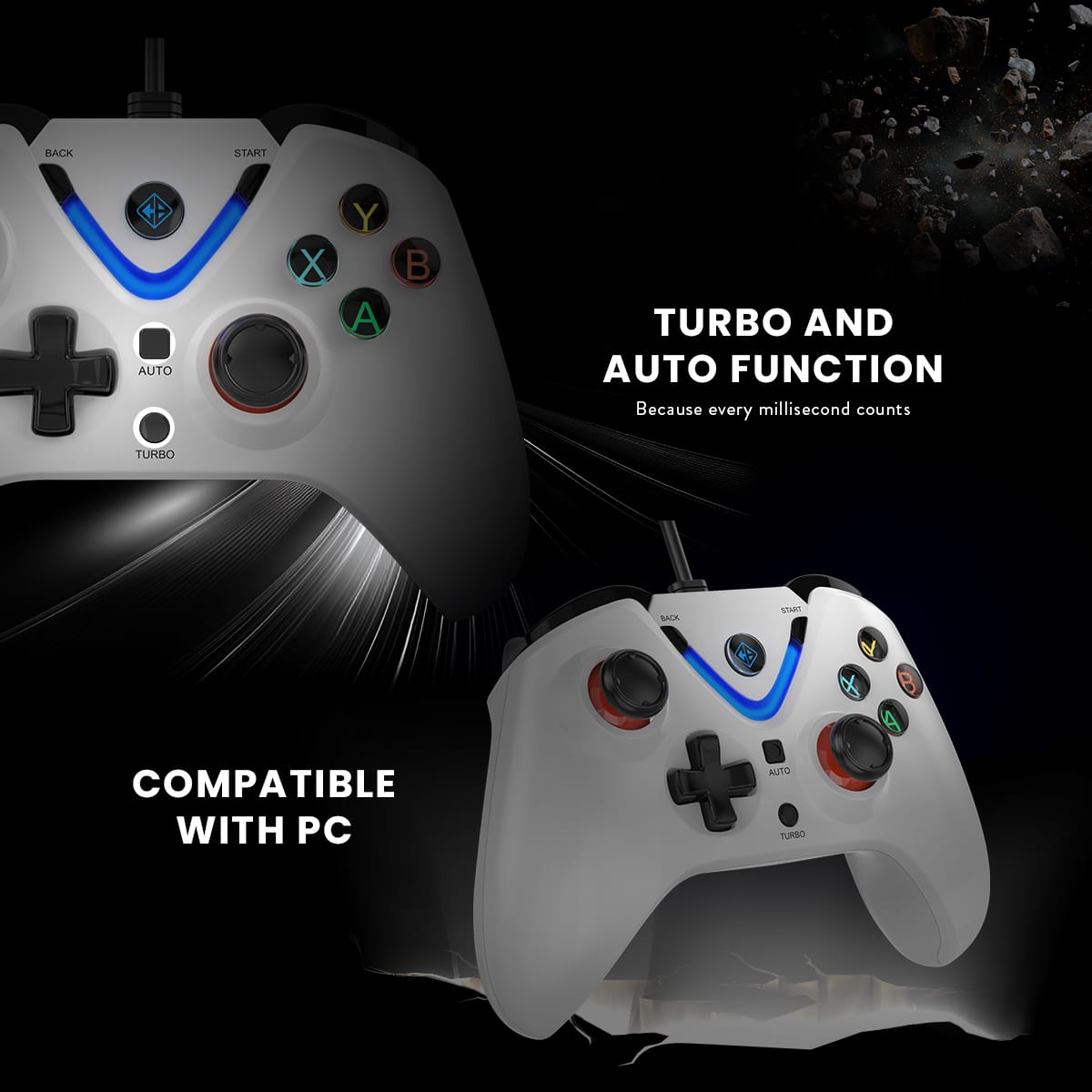 Cosmic Byte ARES Wired Controller for PC with Magnetic Triggers Upgraded Hall Effect Joysticks - GOLCHHA COMPUTERS 