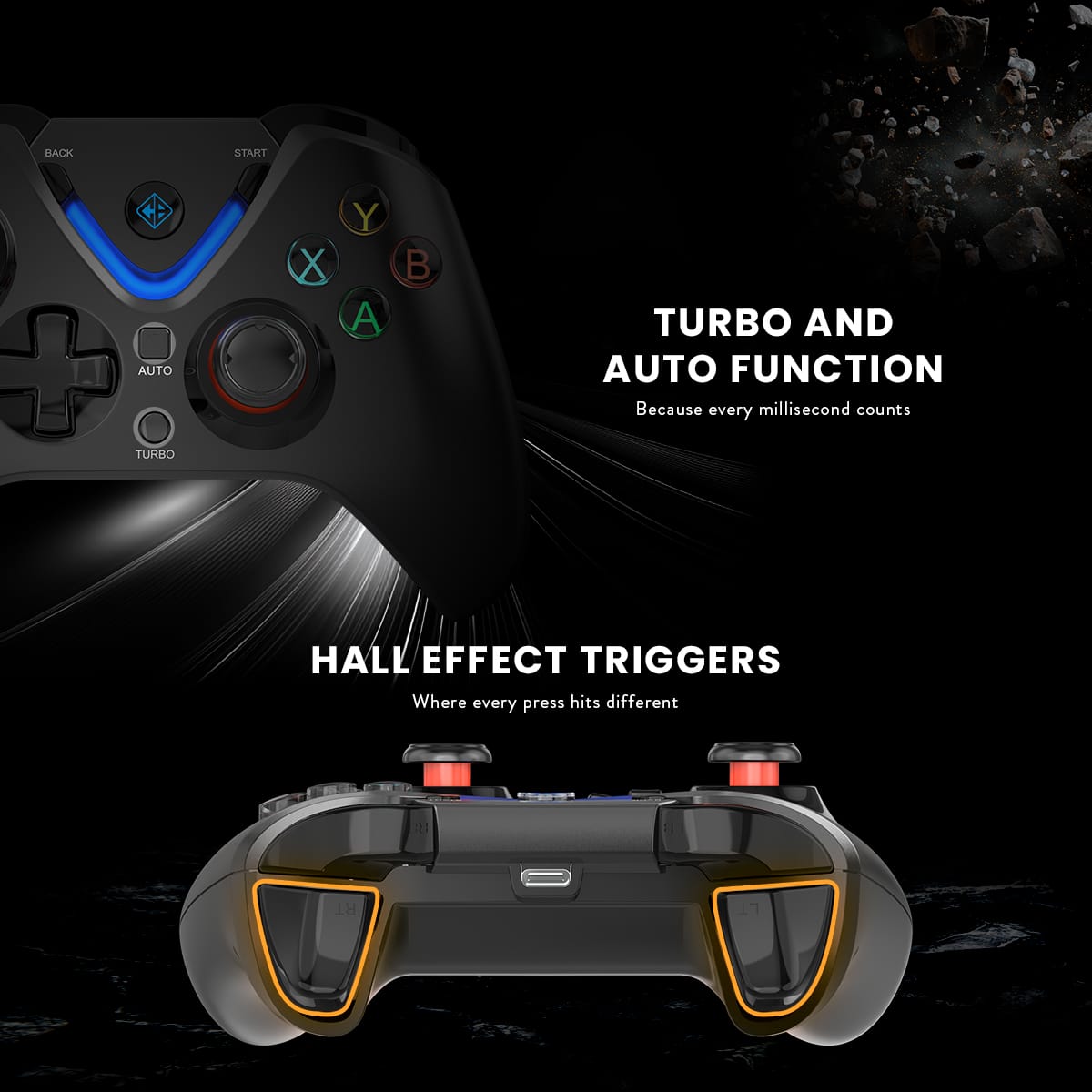 Cosmic Byte ARES Wireless Controller for PC with Magnetic Triggers Upgraded Hall Effect Joysticks