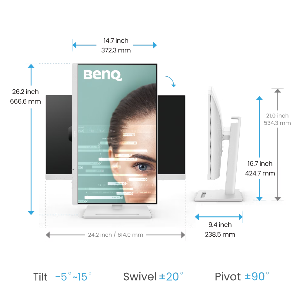 Benq GW2790QT 27 inch 2K QHD USB-C Coding Monitor - GOLCHHA COMPUTERS 