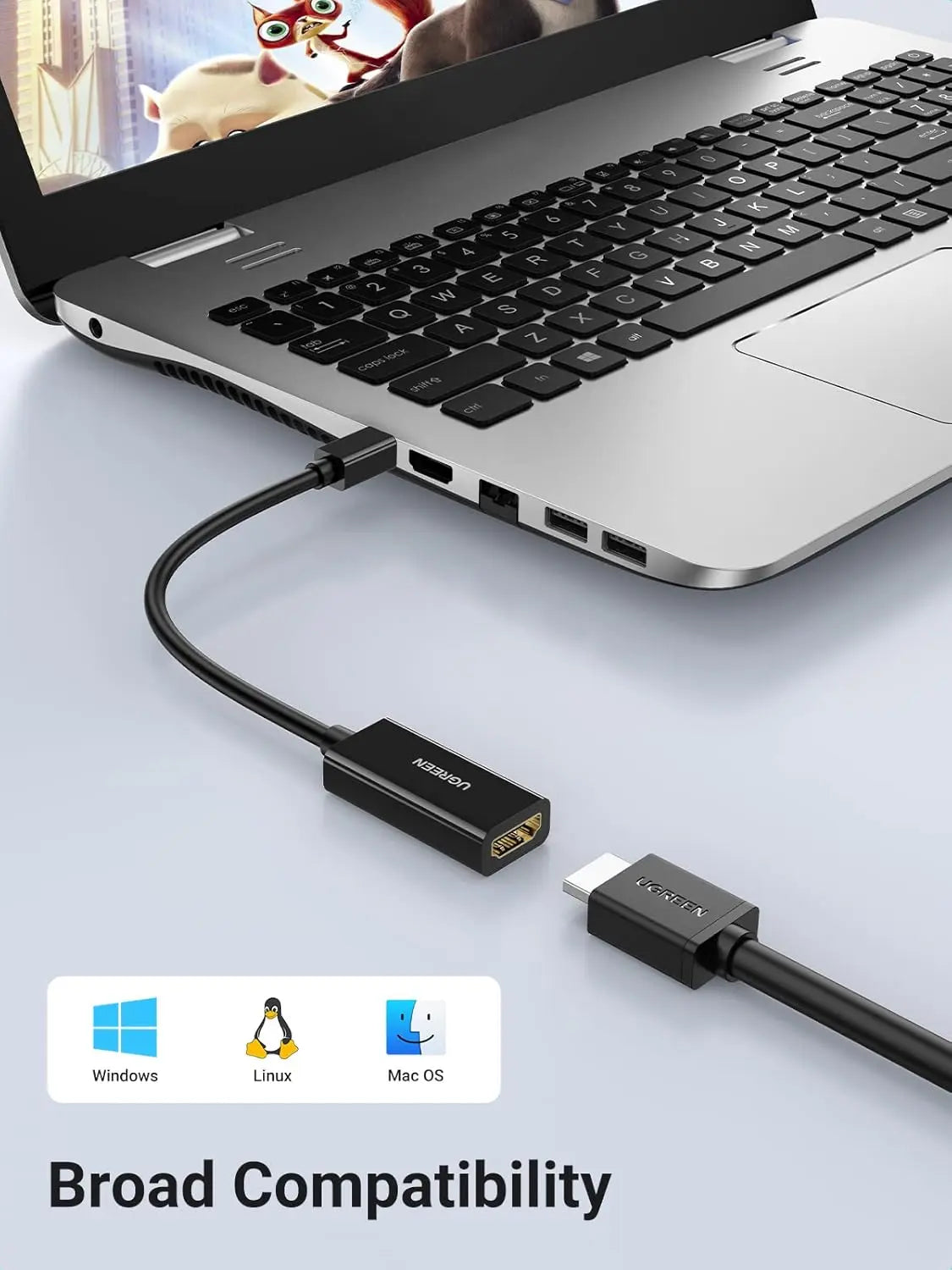 UGREEN Mini DisplayPort to HDMI Adapter 4K, Thunderbolt 2 Compatible (40360)