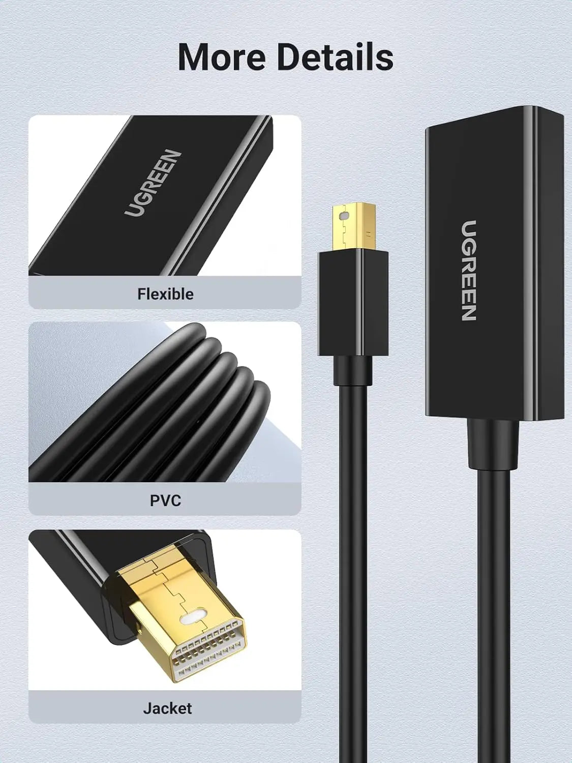 UGREEN Mini DisplayPort to HDMI Adapter 4K, Thunderbolt 2 Compatible (40360)