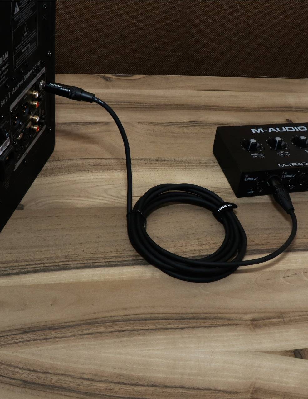 Hawk Proaudio SXSG010 Gold Series 6.35mm TRS Male to XLR Male Balanced Interconnect With Cable Tie for Monitor - 3 Meter (Black) - Golchha Computers