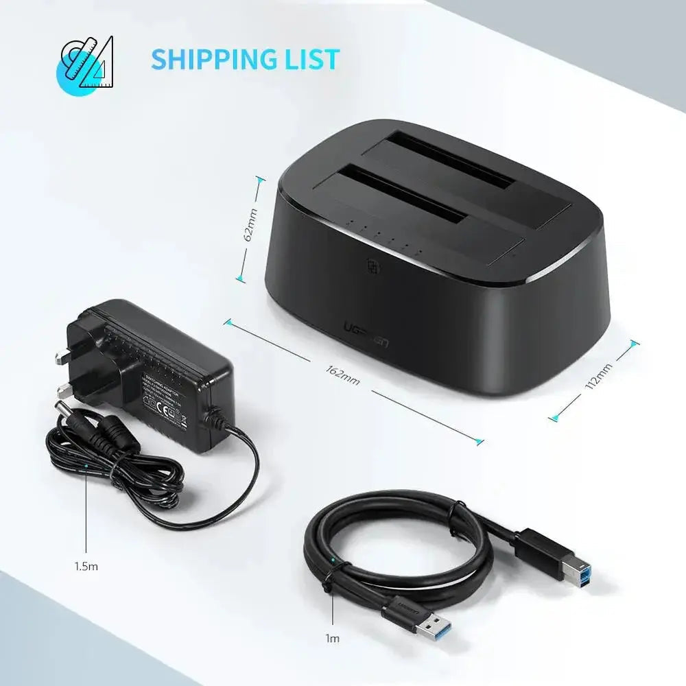 UGREEN Dual-Bay USB 3.0 SATA Docking Station with Offline Cloning (50857)