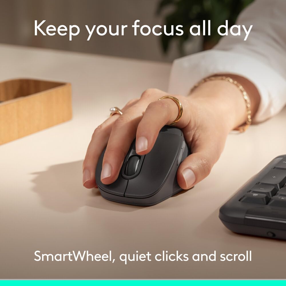 Logitech Signature Comfort Plus M850 L Wireless Bluetooth mouse with palm cushion for enhanced comfort