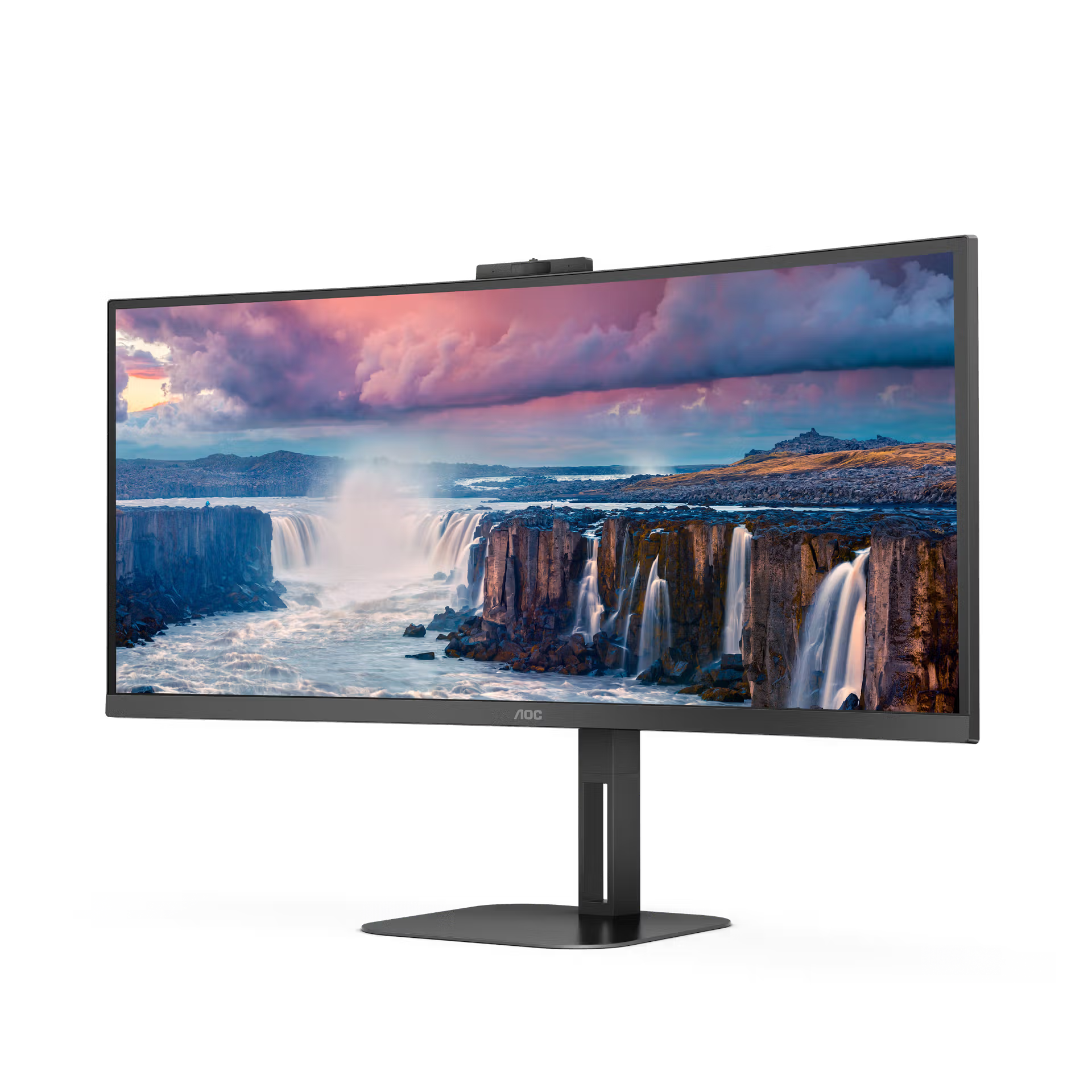 AOC CU34V5CW/BK 34" 2K 100 Hz Ultrawide Business Monitor with Integrated Webcam