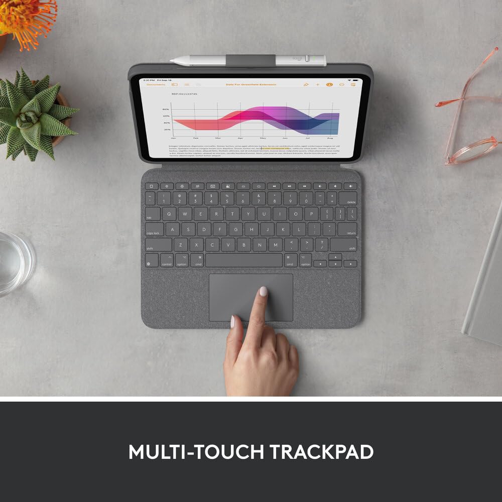 Logitech Combo Touch for iPad (10th Gen & A16) Backlit keyboard and precise trackpad