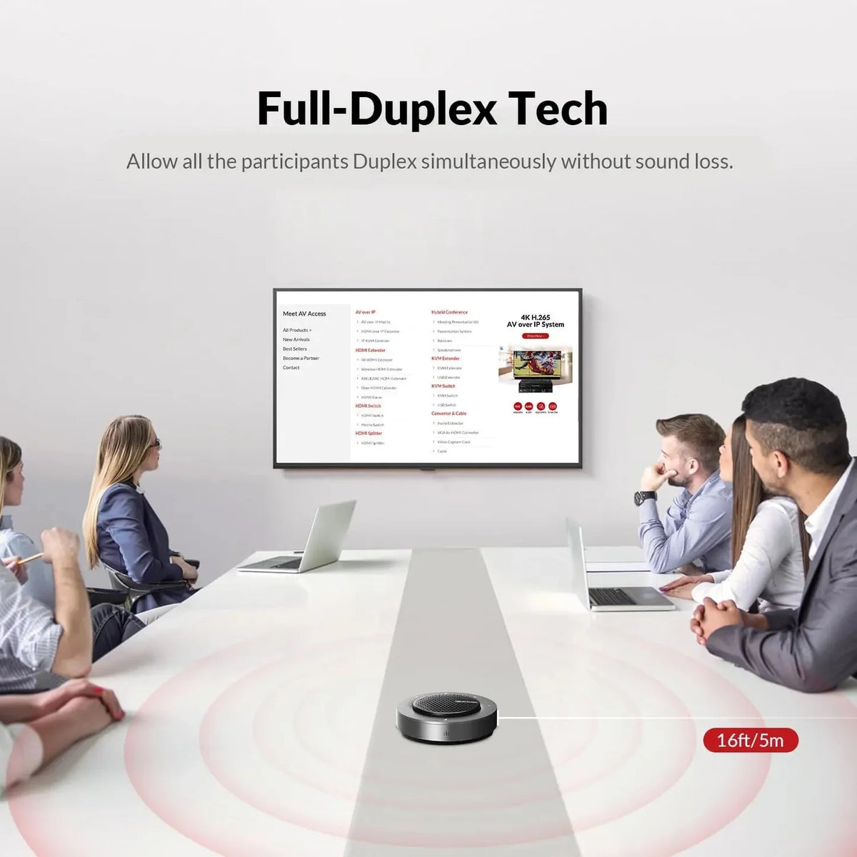 AV Access AnyCo A6 Daisy Chain USB & Bluetooth Conference Speakerphone | Scalable Audio with 360° Voice Pickup for Large Rooms - GOLCHHA COMPUTERS 
