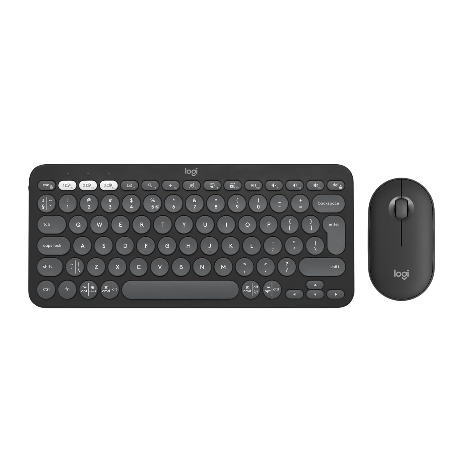 Logitech PEBBLE 2 COMBO Slim, multi-device Bluetooth keyboard & Mouse With BRIO 100 Full HD 1080p Webcam Combo - Golchha Computers