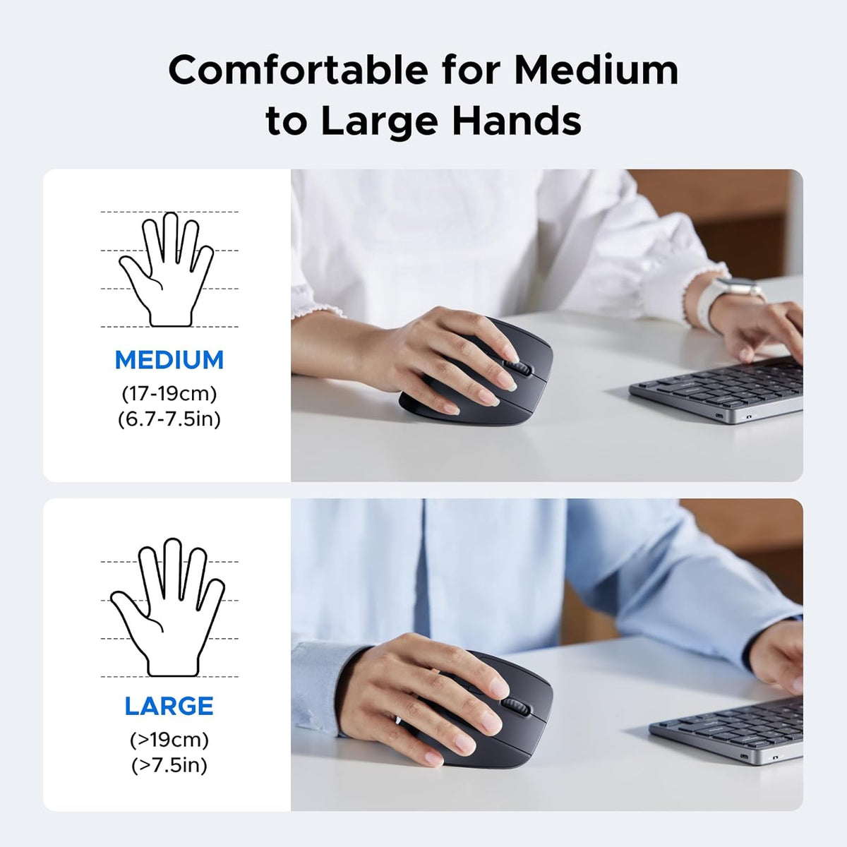 UGREEN Wireless Vertical Ergonomic Mouse, 4000 DPI, 6 Buttons (55916)