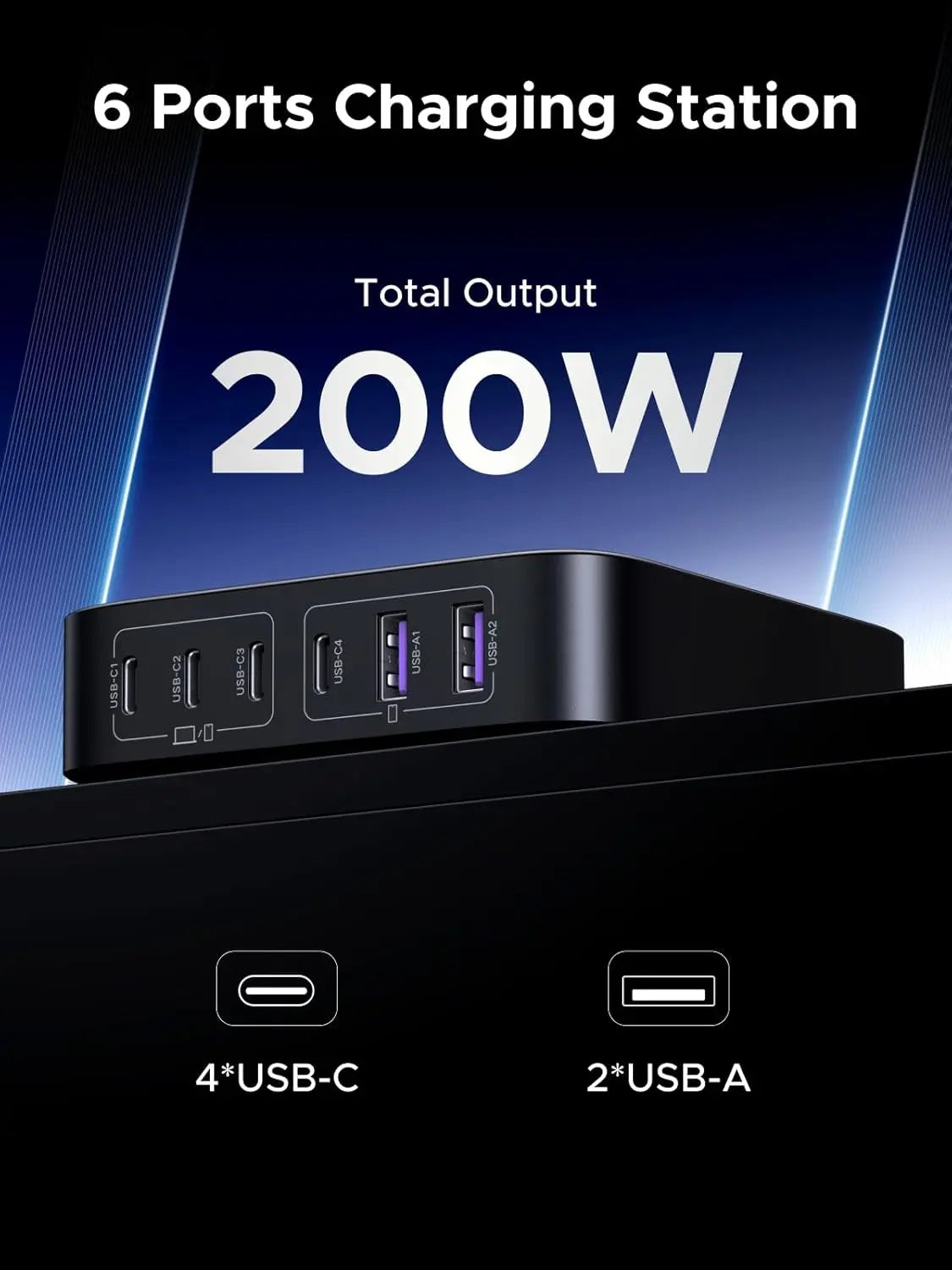 UGREEN Nexode 200W 6-Port GaN Desktop Charger (40914)