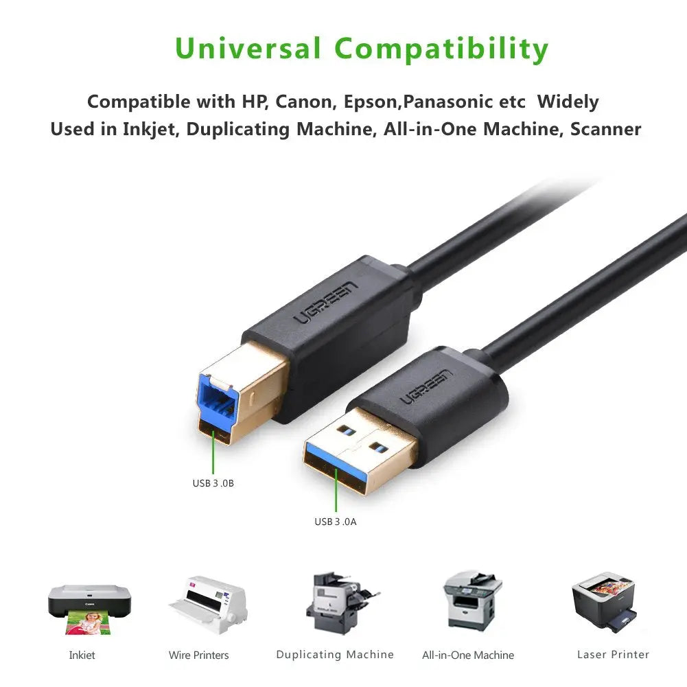 UGREEN USB 3.0 A to B Printer Cable 2m (10372)
