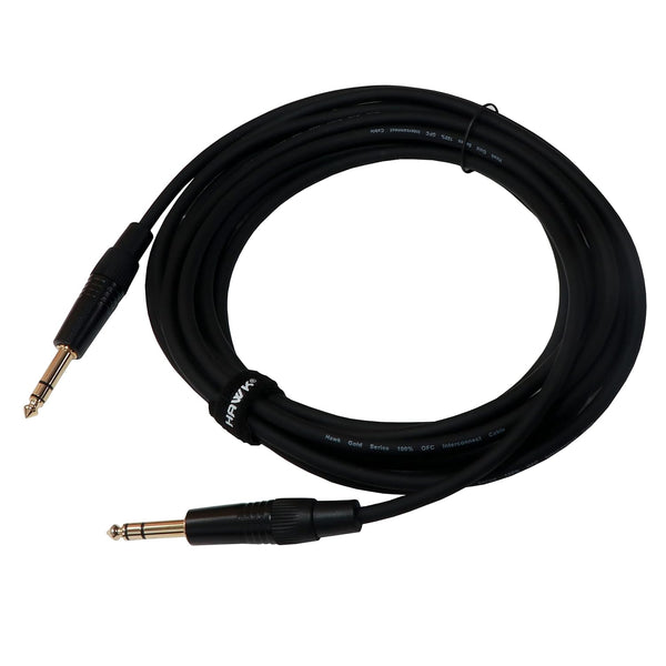 HAWK PROAUDIO SMSG016 Gold Series Interconnect Cable with Tie, 0.63 cm (1/4 Inch) - 5 Meter (Black)