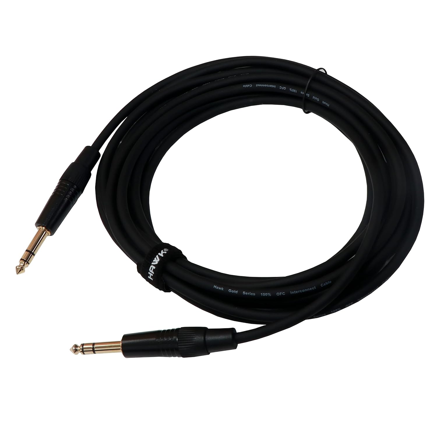 HAWK PROAUDIO SMSG016 Gold Series Interconnect Cable with Tie, 0.63 cm (1/4 Inch) - 5 Meter (Black) - Golchha Computers