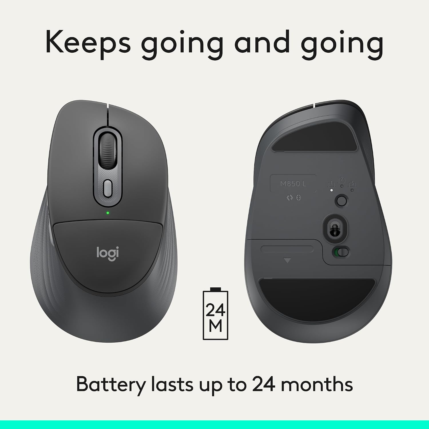 Logitech Signature Comfort Plus M850 L Wireless Bluetooth mouse with palm cushion for enhanced comfort