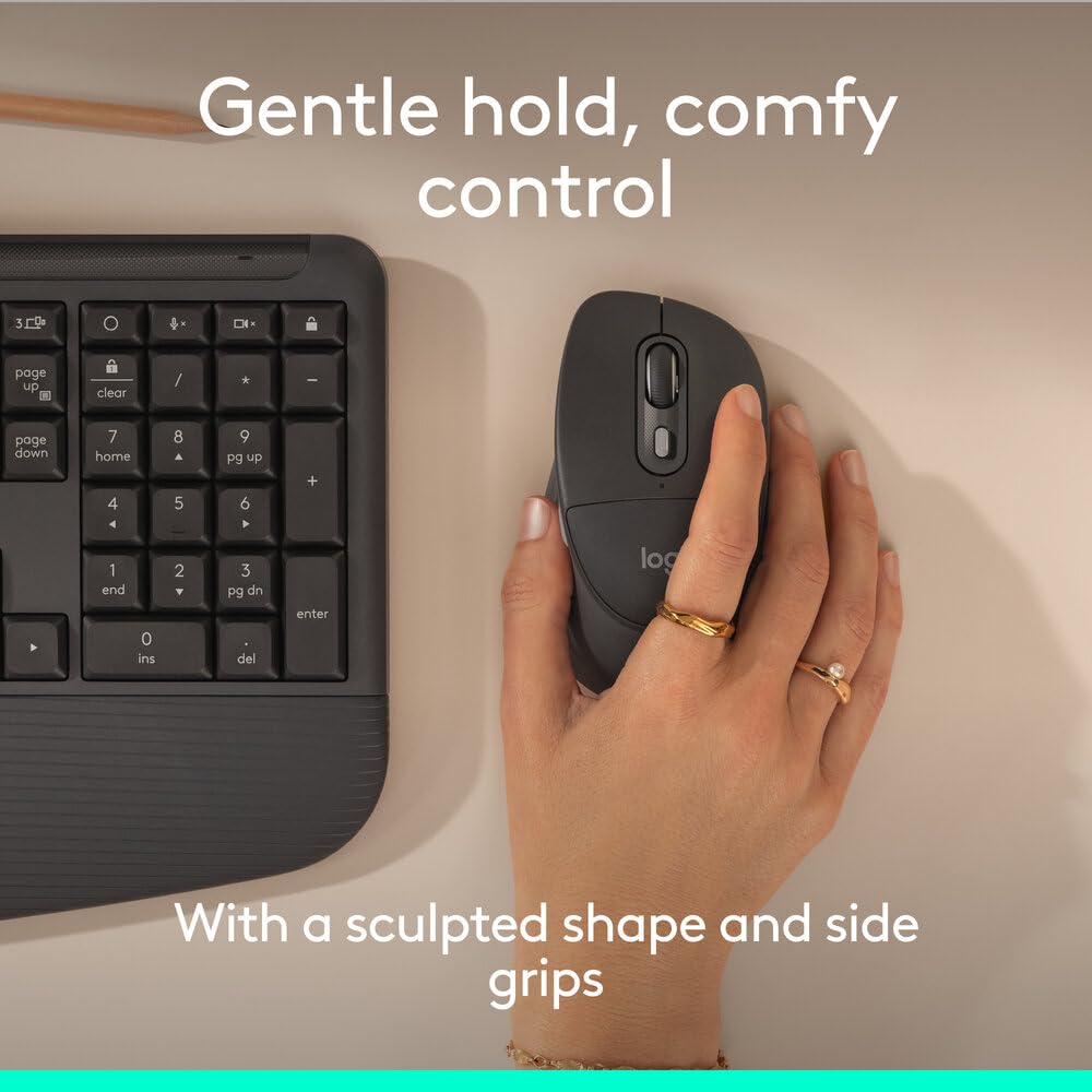 Logitech Signature Comfort Plus M850 L Wireless Bluetooth mouse with palm cushion for enhanced comfort