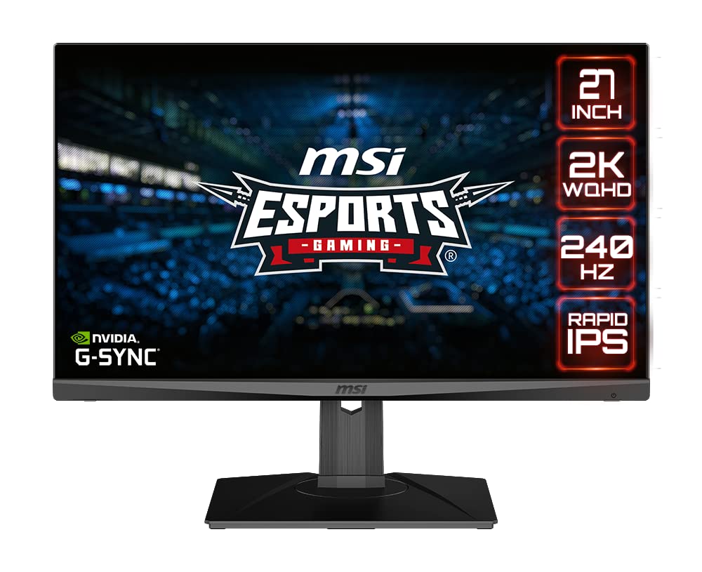 MSI Optix MAG274QRX - Gaming Monitor with QHD, IPS Panels, 240Hz Refresh Rate, 1ms Response Time, Gaming G-Sync Compatible