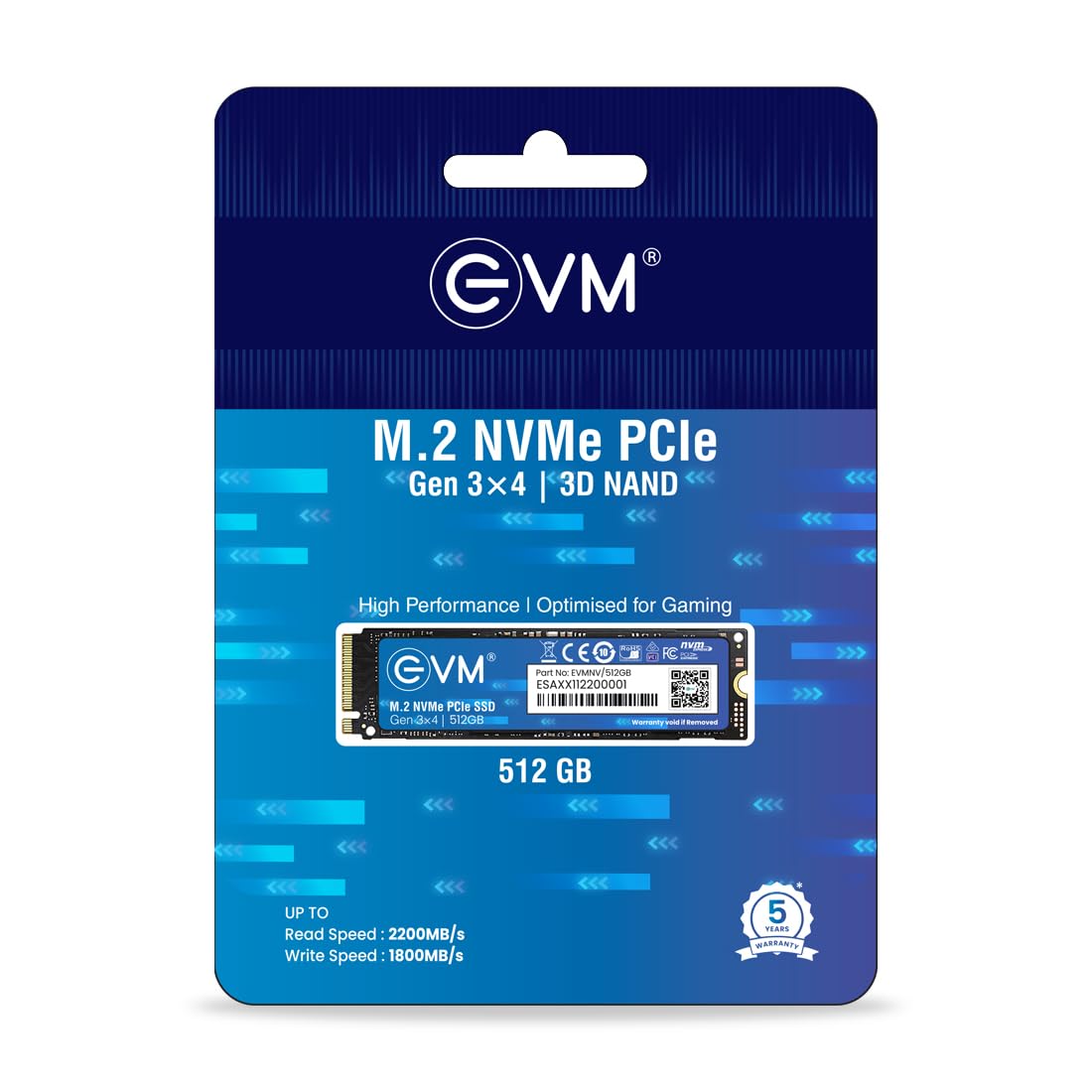 EVM NVMe Gen 3x4 Internal SSD (2280) – Upto 3500MB/s Read & 2800MB/s Write | PCIe 3.0 M.2 SSD - GOLCHHA COMPUTERS 