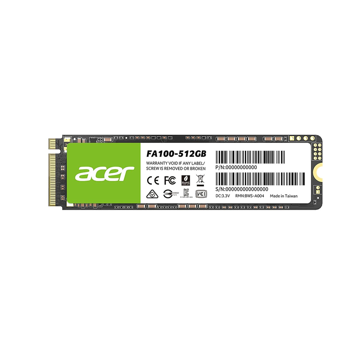 Acer FA100 512GB M.2 2280 PCIe Gen3 NVMe SSD