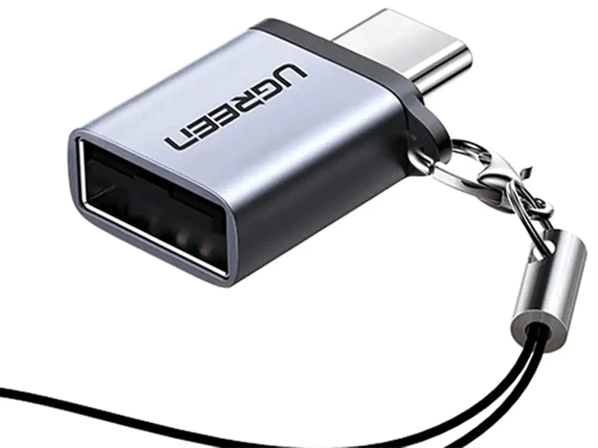 UGREEN USB-C to USB-A 3.0 OTG Adapter with Lanyard, Space Gray (50283)