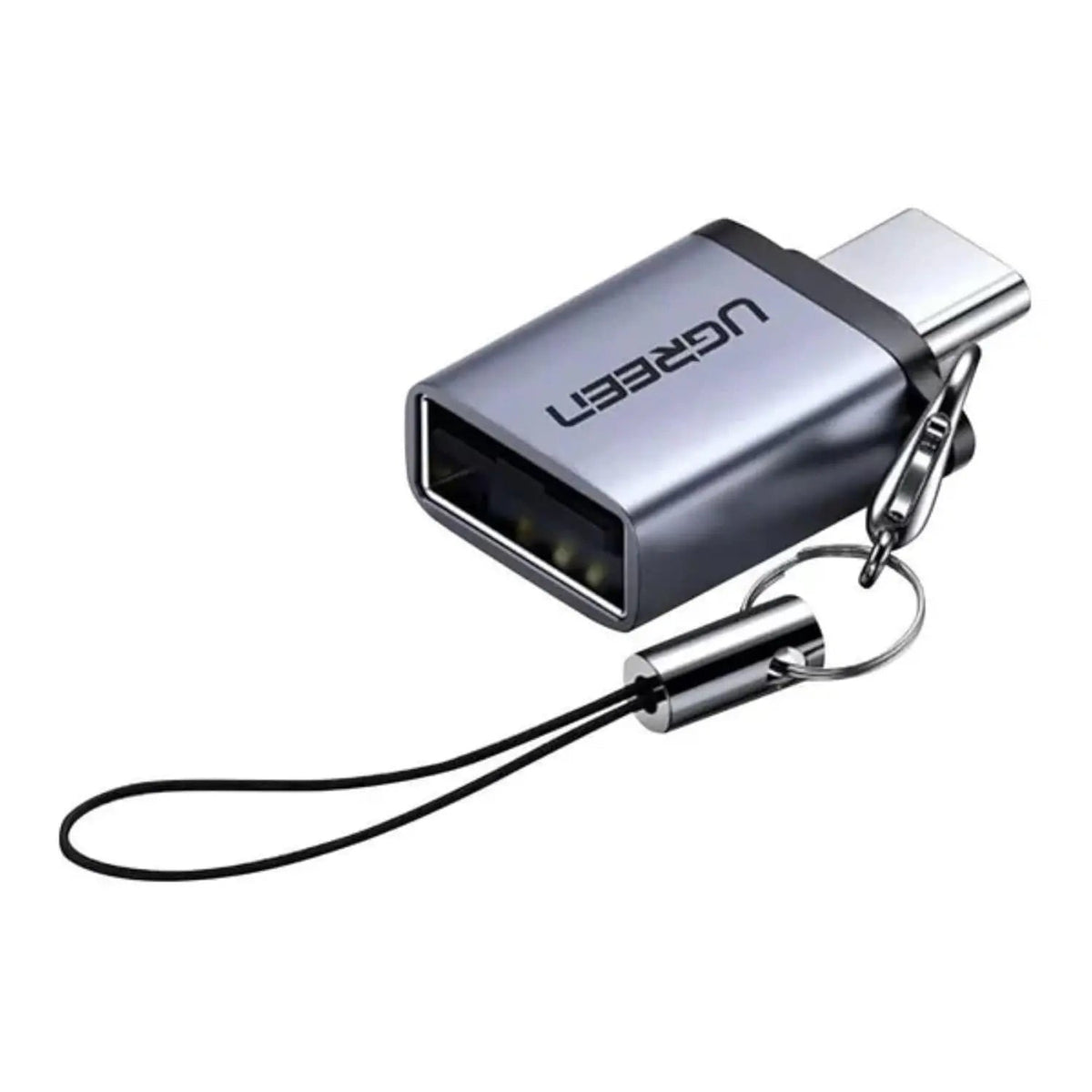 UGREEN USB-C to USB-A 3.0 OTG Adapter with Lanyard, Space Gray (50283)