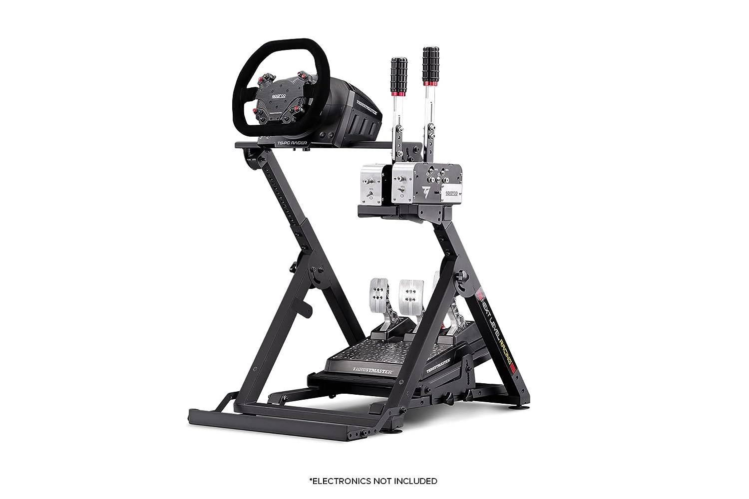 Next Level Racing Wheel Stand 2.0. Steering wheel stand for Thrustmaster, Fanatec, moza Racing on PC and video game consoles.
