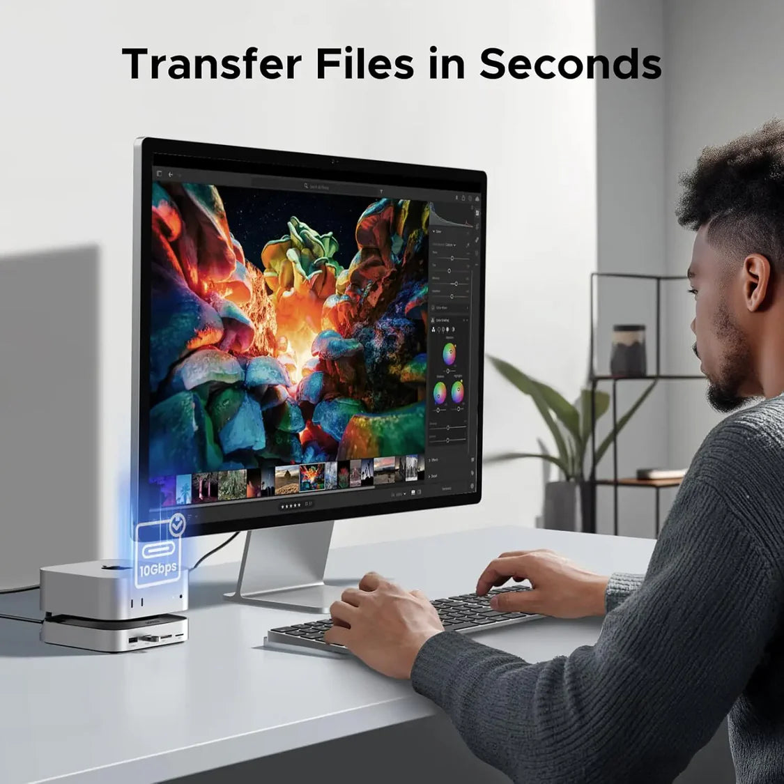 UGREEN Mac mini M4 or M4 Pro Dock 11-in-1 USB C Hub 8TB M.2 NVMe 10Gbps 5X USB-A 2X Type-C SD/TF Card Docking Station (65487) - GOLCHHA COMPUTERS 