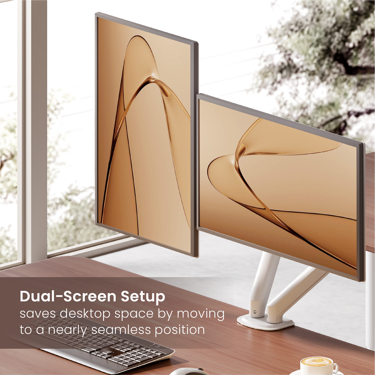Lumi LDT112-C024E Spring-Assisted Dual Monitor Arm (Black)