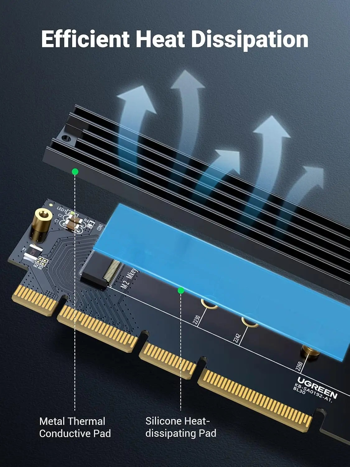 UGREEN PCIe 4.0 to M.2 NVMe Expansion Card with Heatsink (30715)