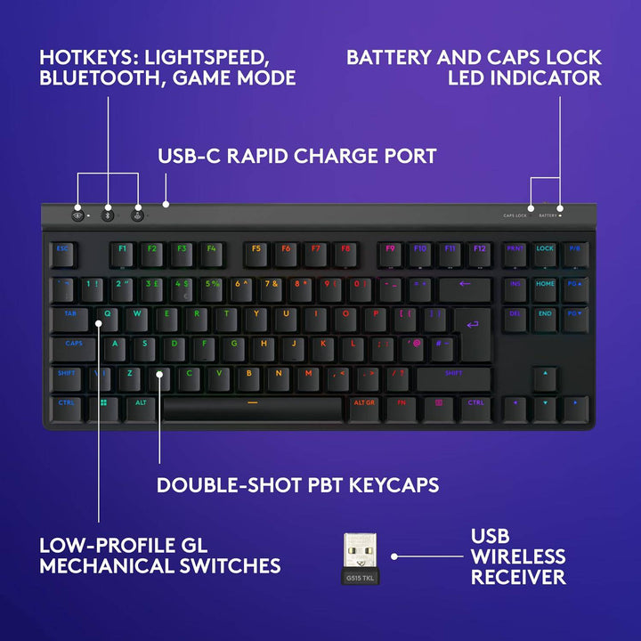 Logitech G515 Lightspeed TKL Wireless Gaming Keyboard - Golchha Computers