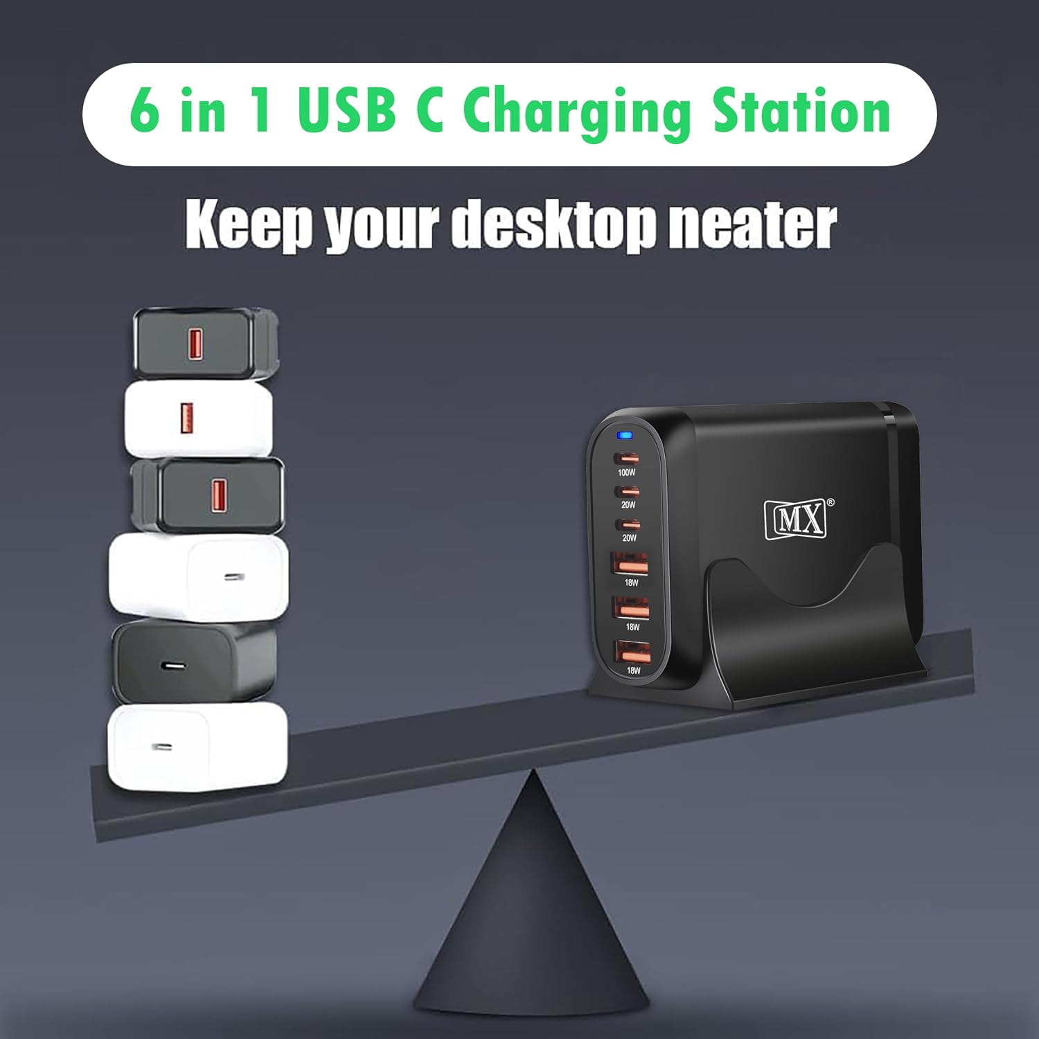 MX 200W GaN USB C Charging Station