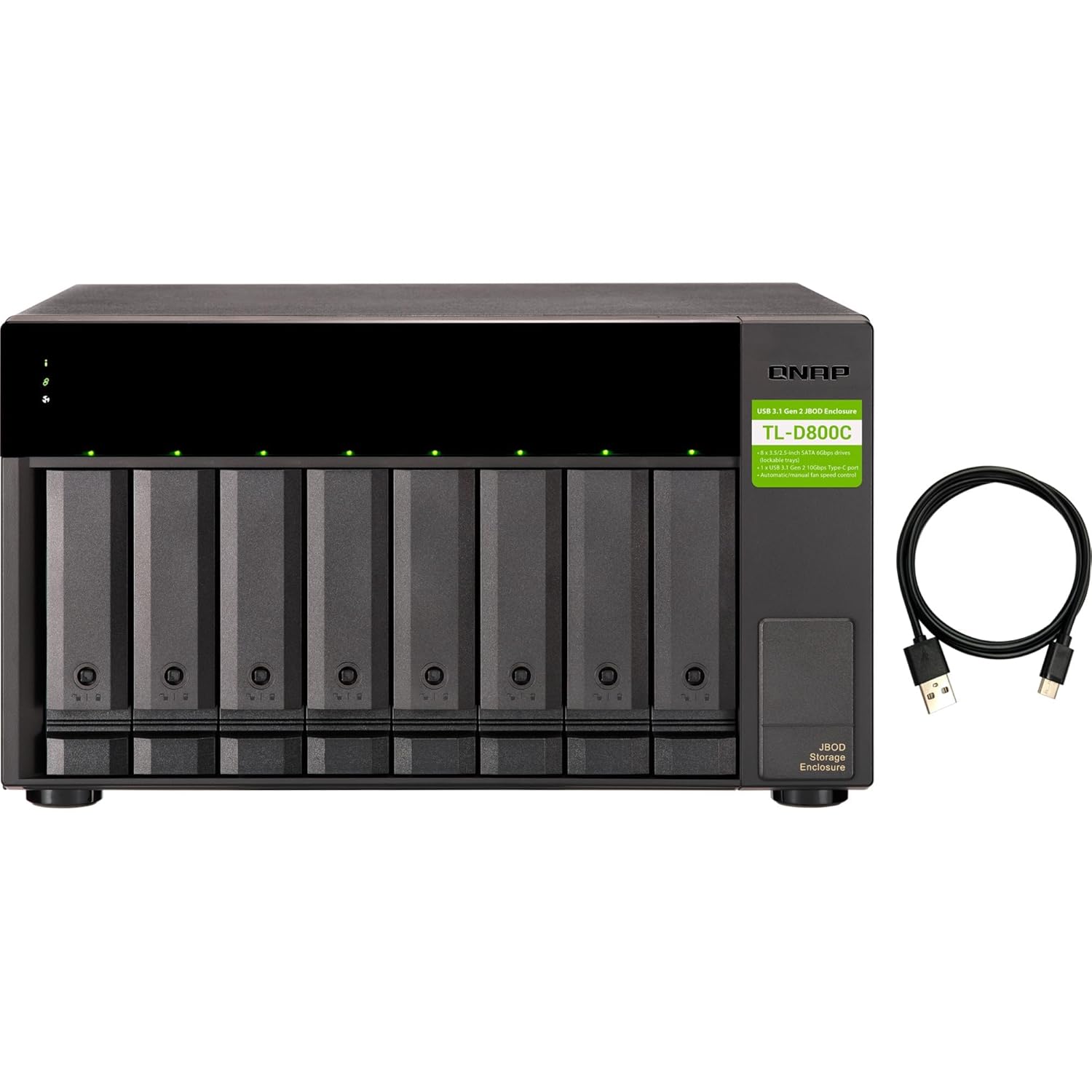 QNAP TL-D800C (USB) 8-Bay USB 3.2 Gen2 Type-C high-capacity JBOD storage enclosure