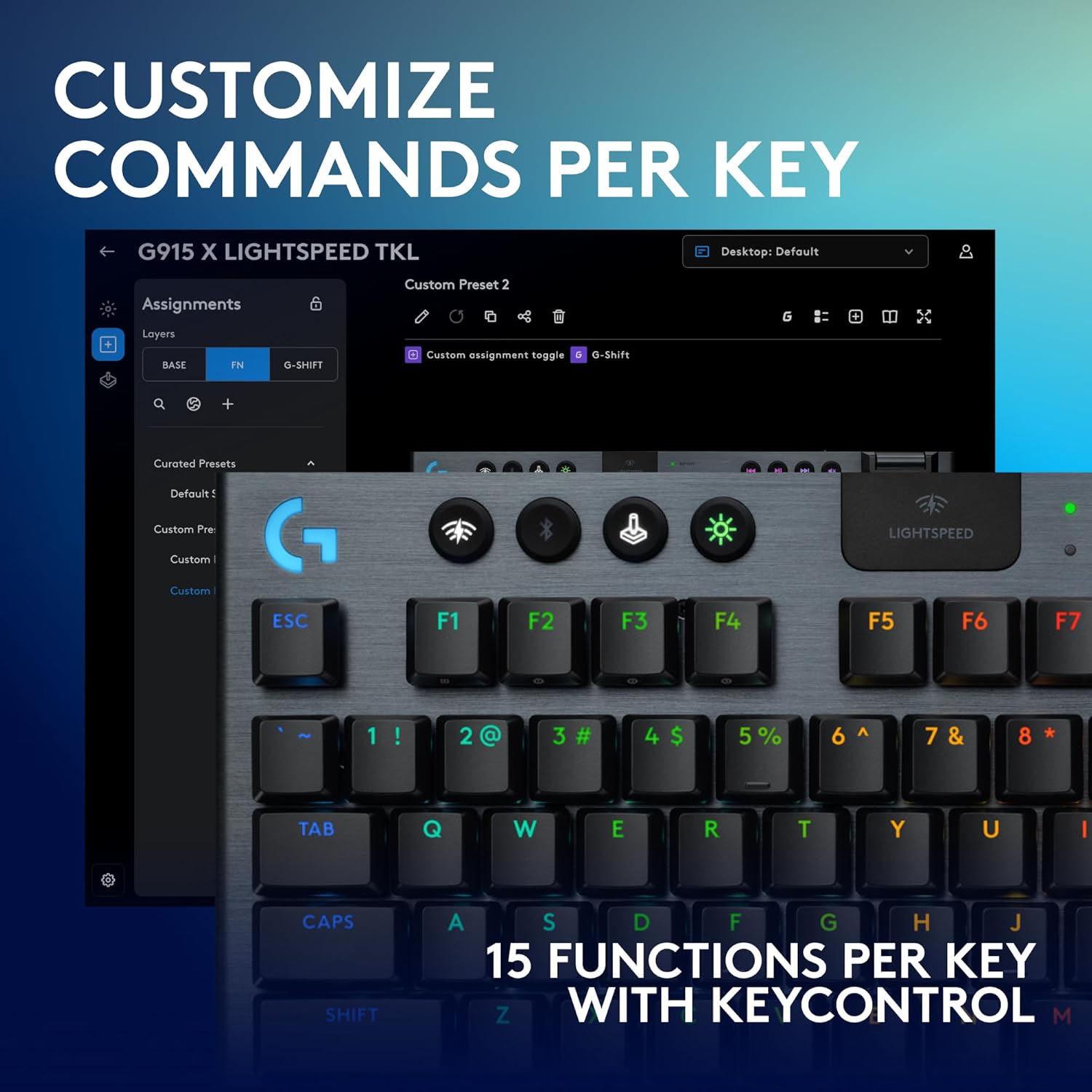 Logitech G915 X Lightspeed TKL Low-Profile Wireless Gaming Keyboard - GOLCHHA COMPUTERS 