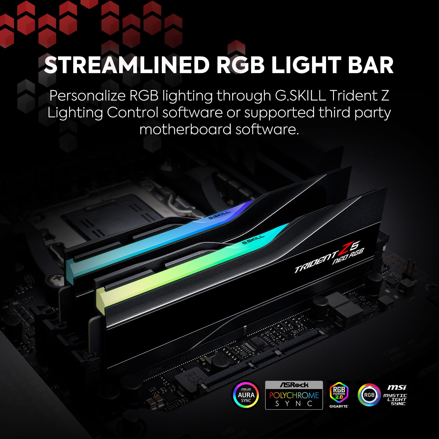 GSkill Trident Z5 NEO RGB Series (AMD Expo) 64GB (2 x 32GB) 288-Pin SDRAM DDR5 6000 MHz CL30 RAM