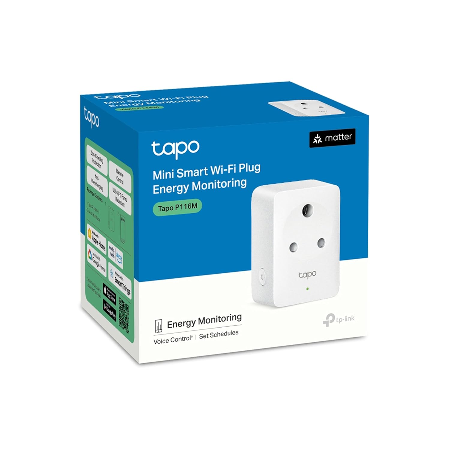 TP Link Tapo P116M Mini Smart Wi-Fi Plug, Energy Monitoring