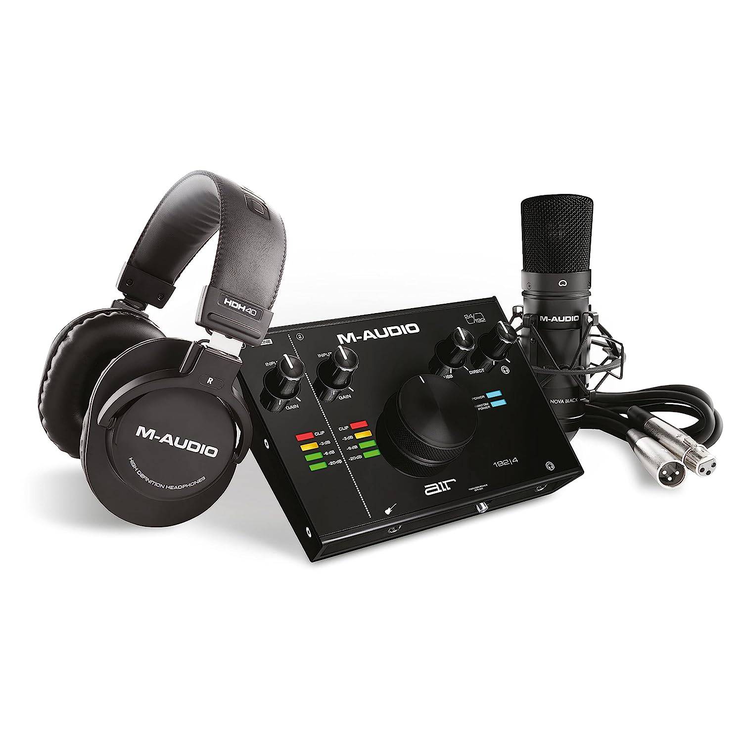 Audio Kit For Rapper M-Audio AIR 192|4 Vocal Studio Pro -Complete Recording kit -2-In/2-Out ...